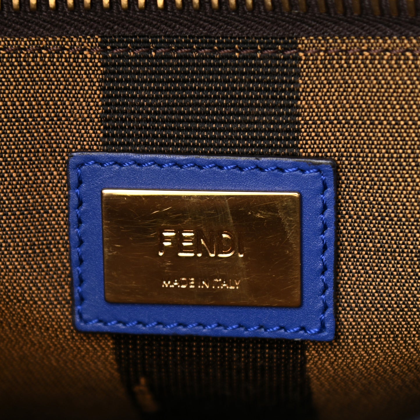 Vitello Morgan Fabric Jacquard Pequin Medium Peekaboo Iconic Satchel Blue Neon Tobacco