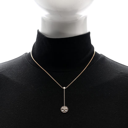 Christian Dior 18K Rose Gold Diamond Black Onyx Rose Des Vents Y Necklace 2 of 5