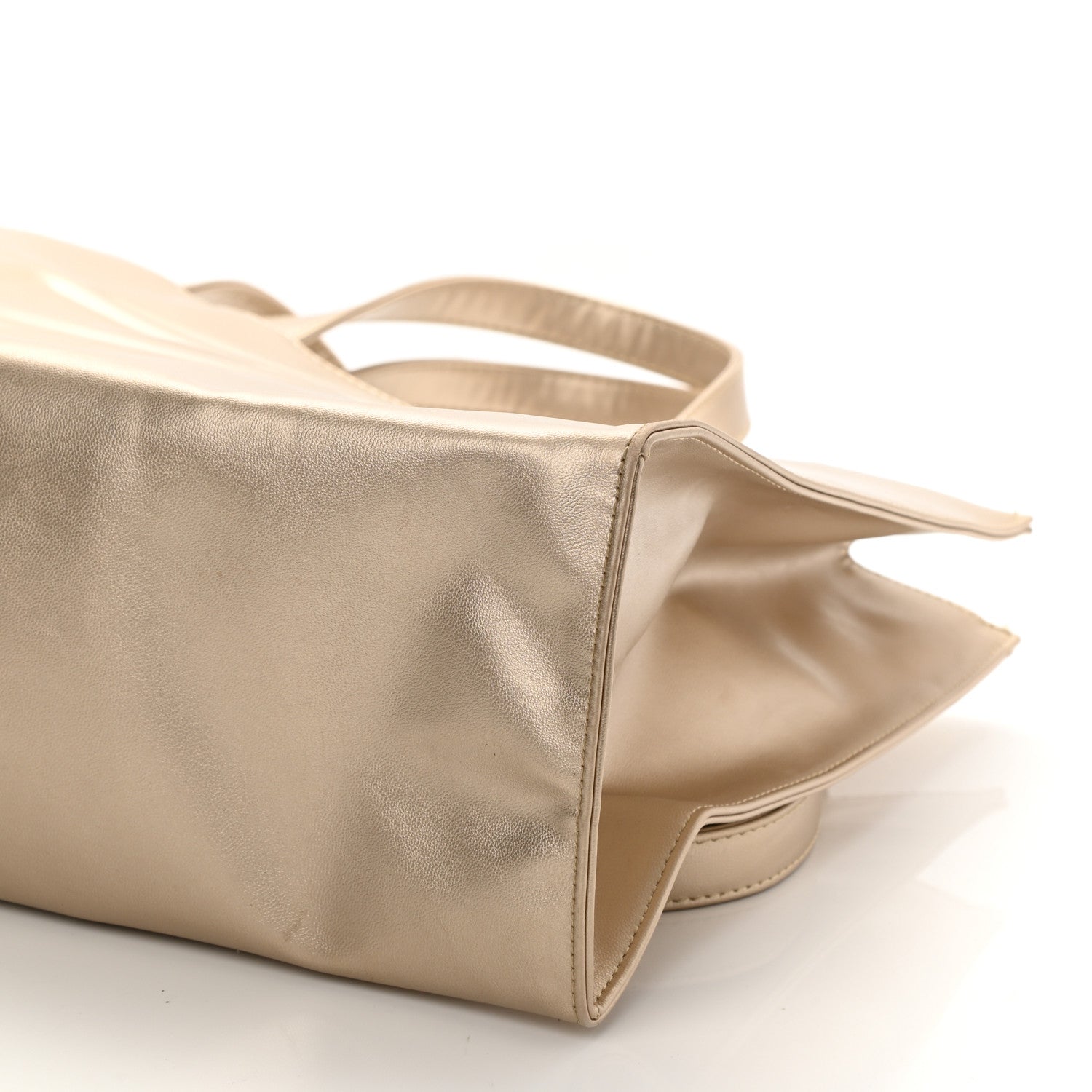 Telfar Metallic Vegan Leather Medium Shopping Bag Gold 8 of 8