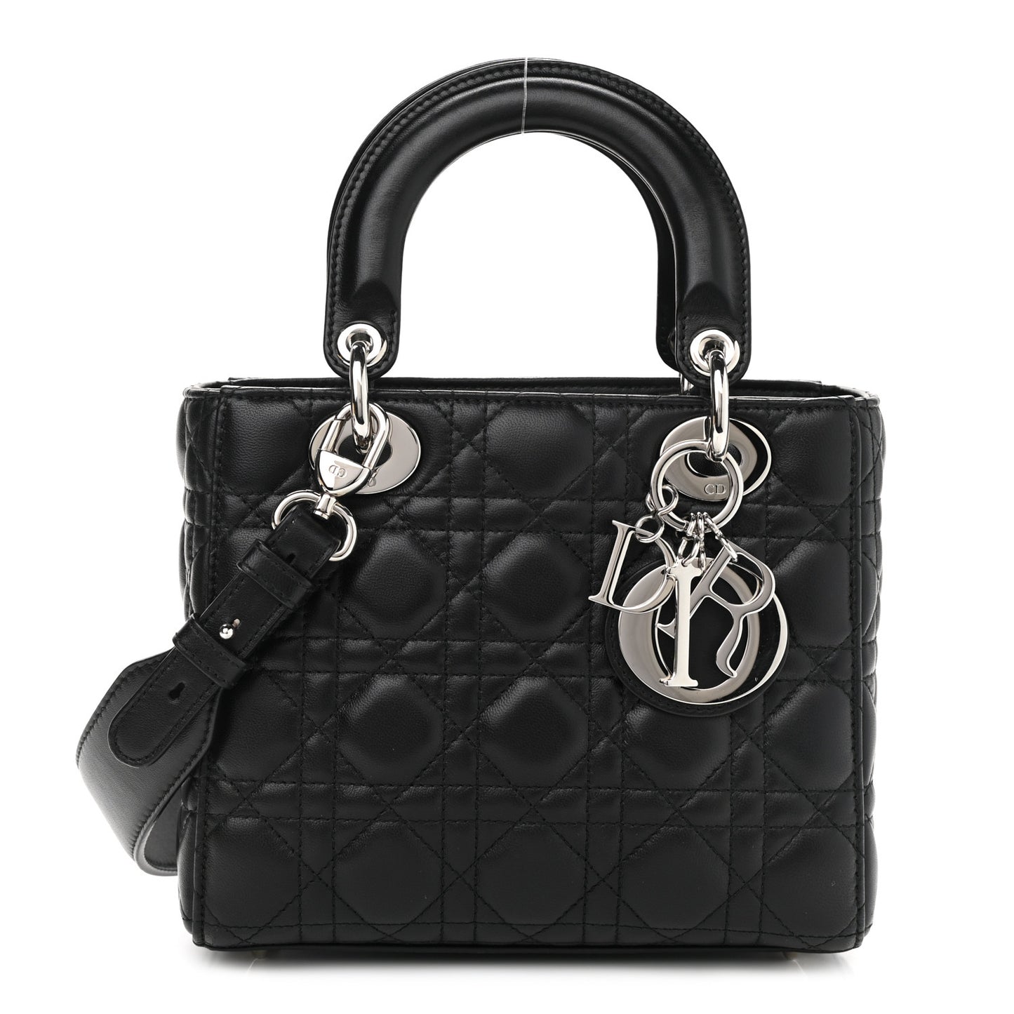 Lambskin Cannage Small Lucky Badges My Lady Dior Black