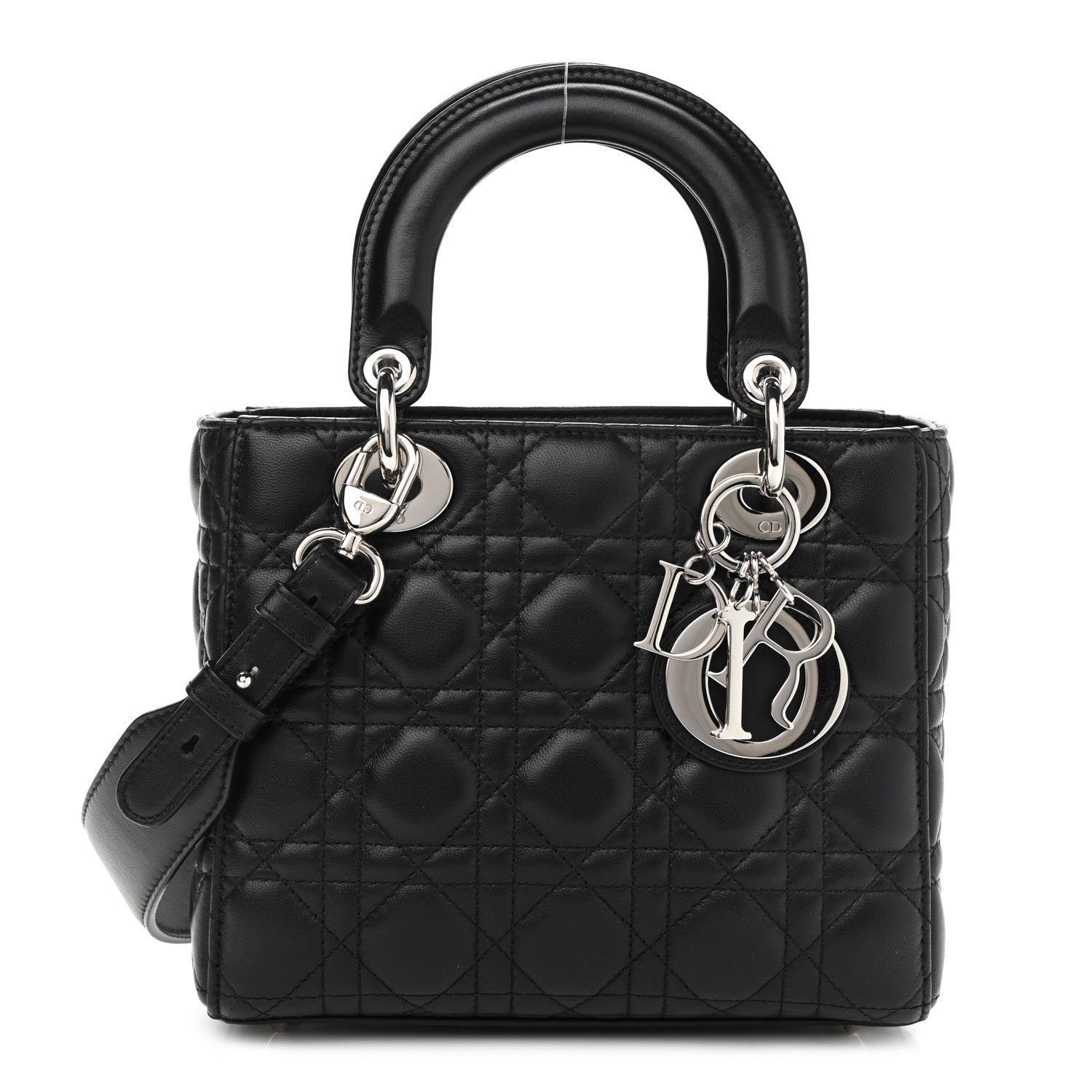 Christian Dior Lambskin Cannage Small Lucky Badges My Lady Dior Black 1 of 9