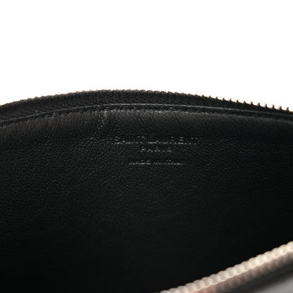 Saint Laurent Grained Calfskin Zip Pouch Card Holder Black 7 of 8