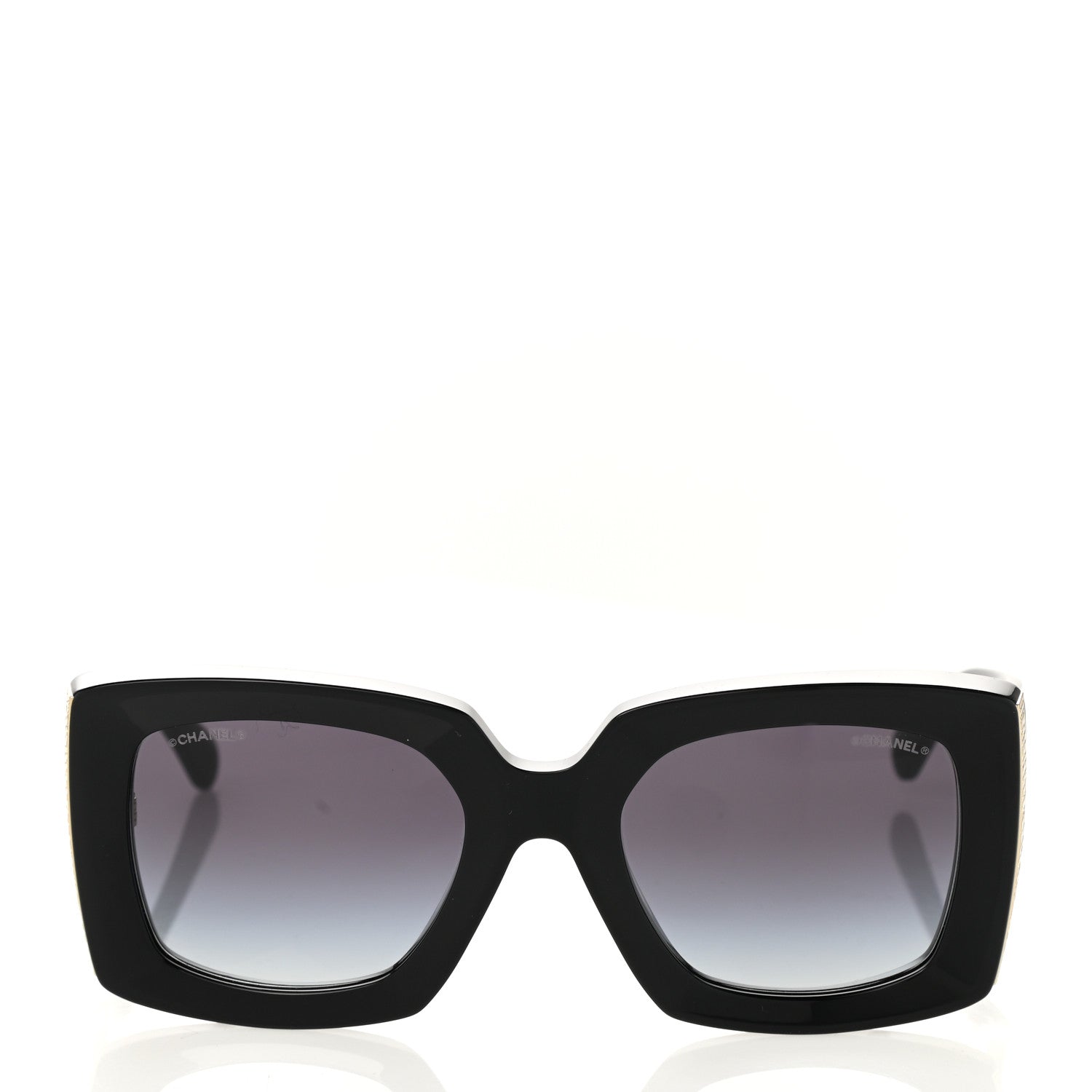Chanel Acetate Rectangle Sunglasses 5435 Black 2 of 8