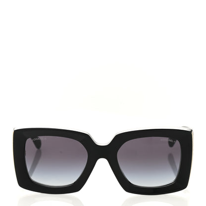 Chanel Acetate Rectangle Sunglasses 5435 Black 2 of 8