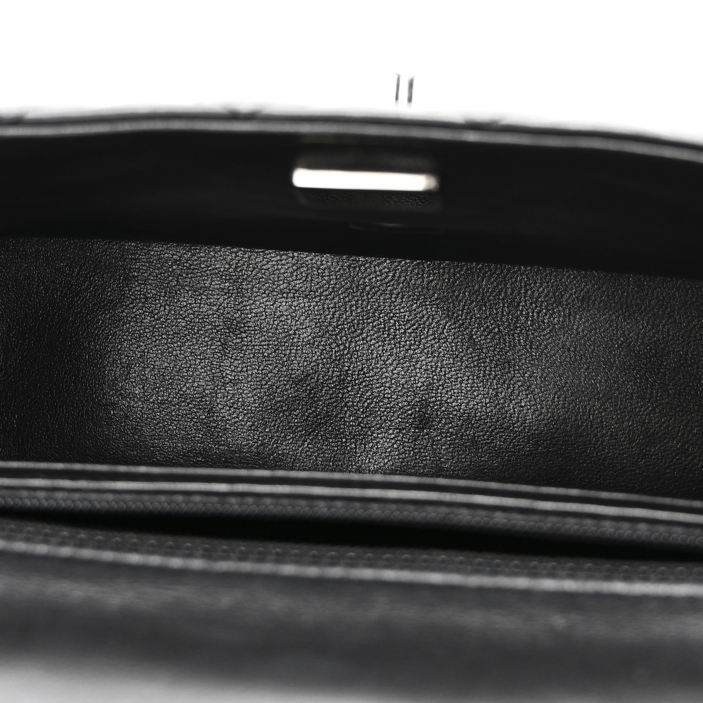 Lambskin Quilted Mini Rectangular Flap Black