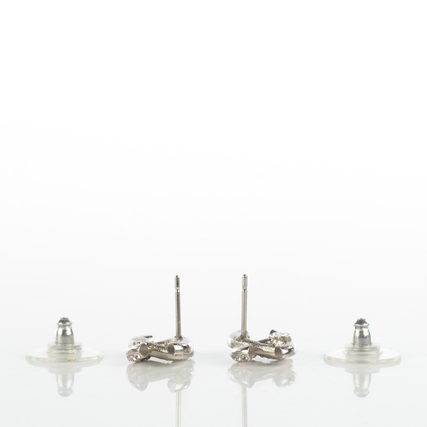 Crystal CC Earrings Silver Pink