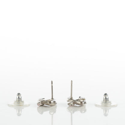 Chanel Crystal CC Earrings Silver Pink 6 of 6