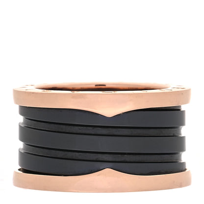 Bulgari 18K Rose Gold Black Ceramic B.Zero1 Four-Band Ring 51 5.75 1 of 7