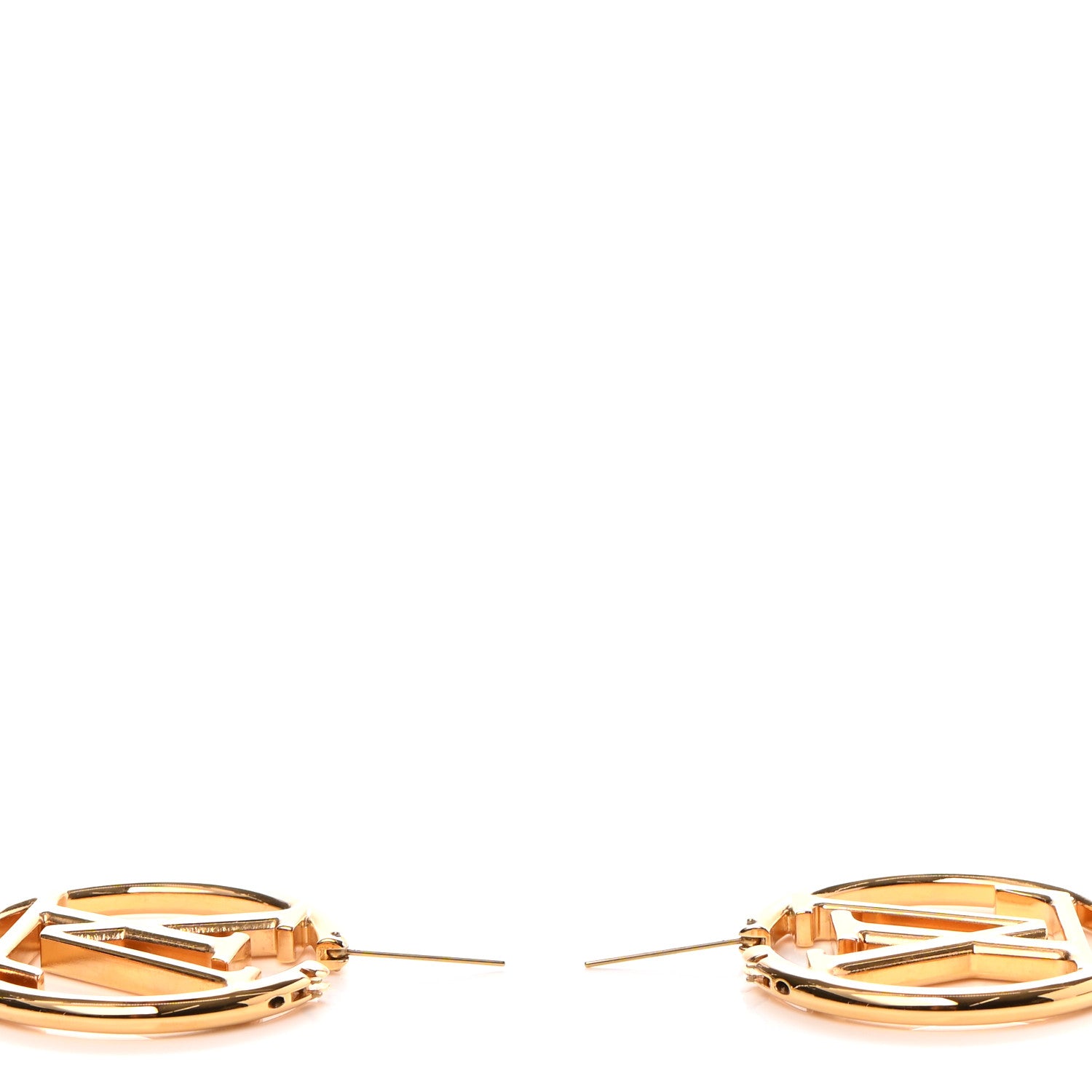 Louis Vuitton Metal Louise Hoop Earrings Gold 3 of 5
