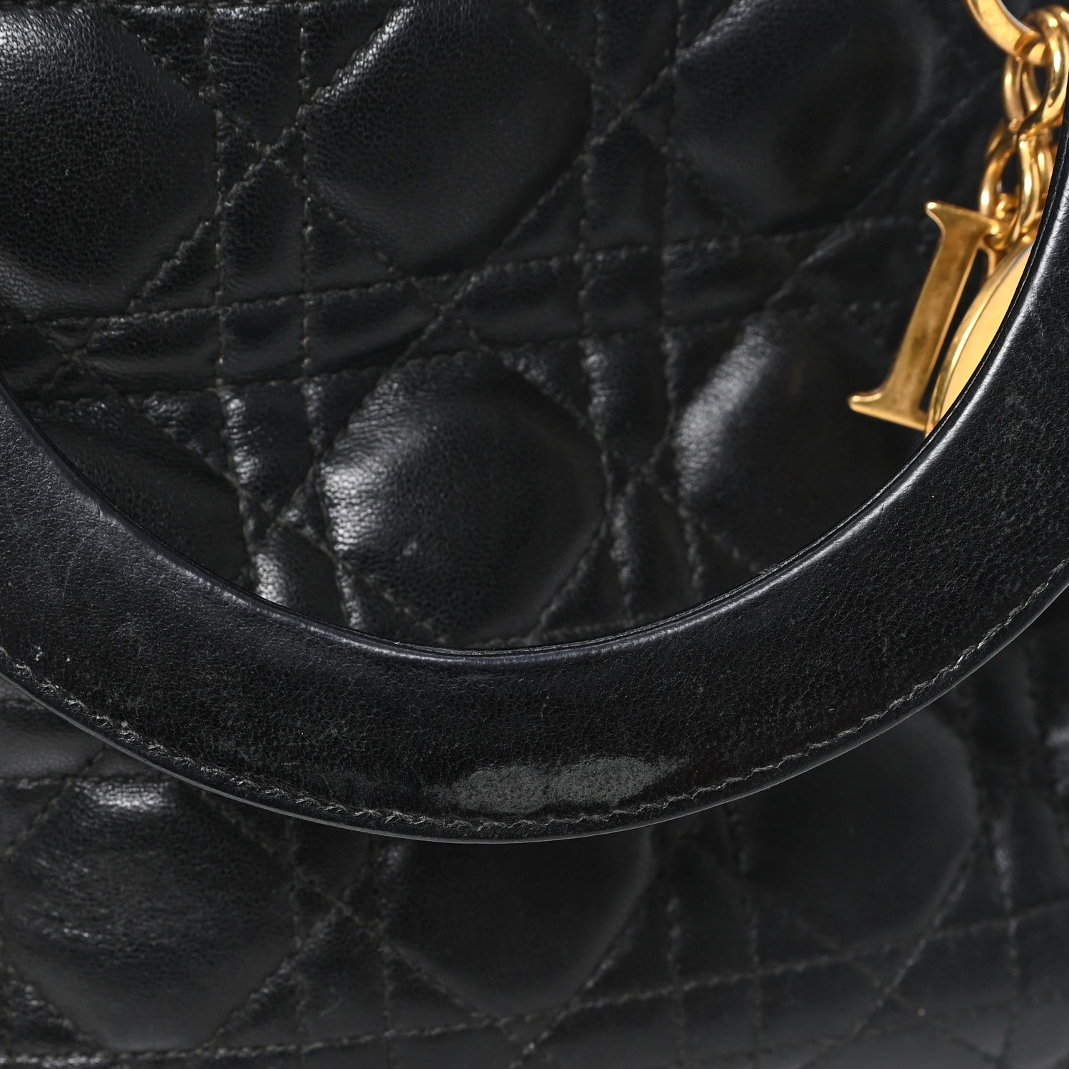 Christian Dior Lambskin Cannage Medium Lady Dior Black 11 of 12