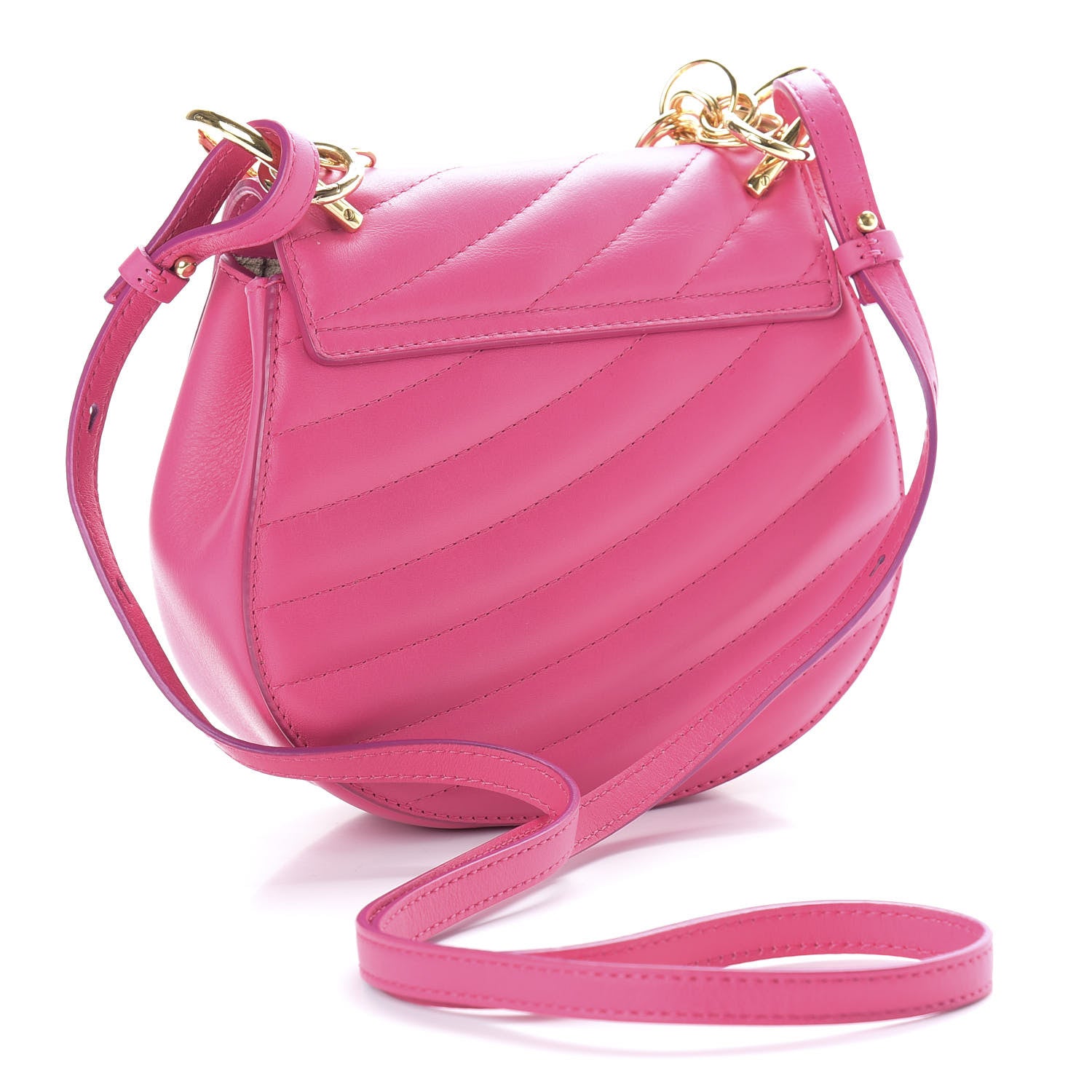 Chloe Calfskin Quilted Mini Drew Bijou Shoulder Bag Fuchsia Rose 3 of 9