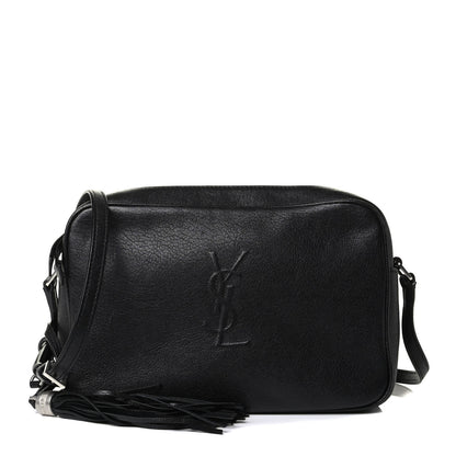 Saint Laurent Lambskin Monogram Embossed Small Lou Camera Bag Black 1 of 8