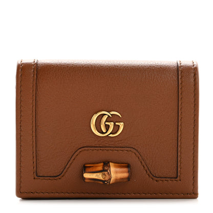 Gucci Wonka Grain Calfskin Diana Card Case Wallet Cuir 1 of 9