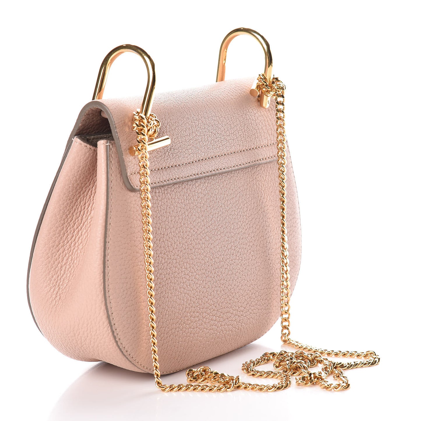 Grained Lambskin Mini Drew Shoulder Bag Cement Pink