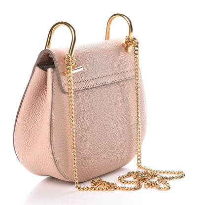Chloe Grained Lambskin Mini Drew Shoulder Bag Cement Pink 3 of 9
