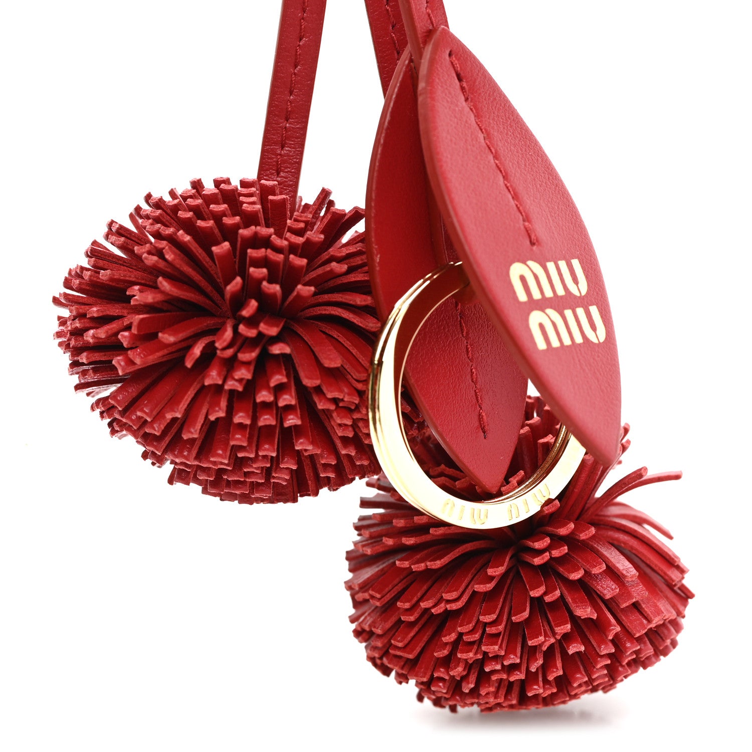Miu Miu Calfskin Trick Bag Charm Red 3 of 3