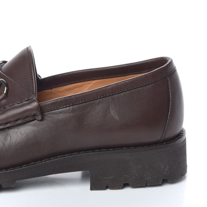 Gucci Laredo Calfskin Mens Horsebit Lug Sole Loafers 7.5 Brown 10 of 11