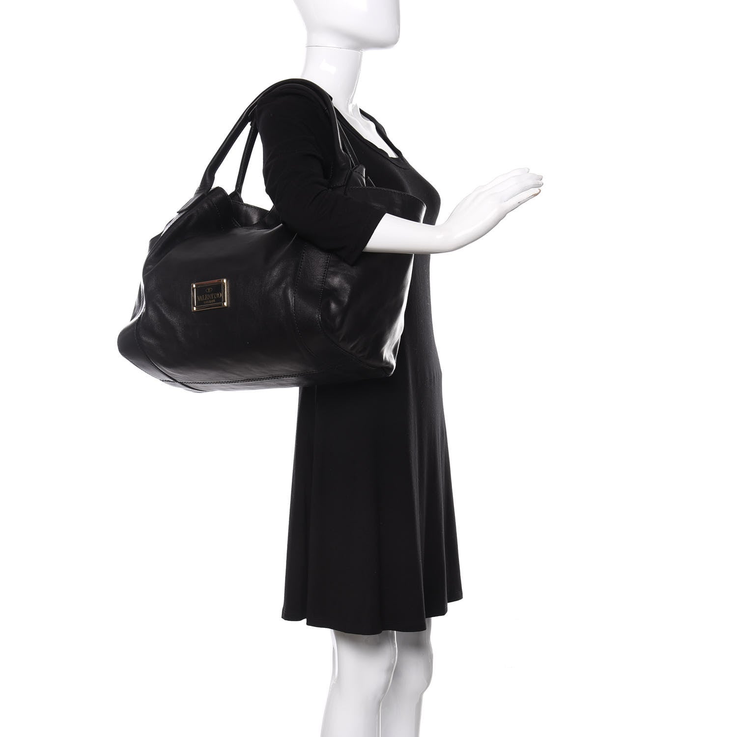 Valentino Garavani Nappa Double Pocket Bow Tote Black 2 of 9