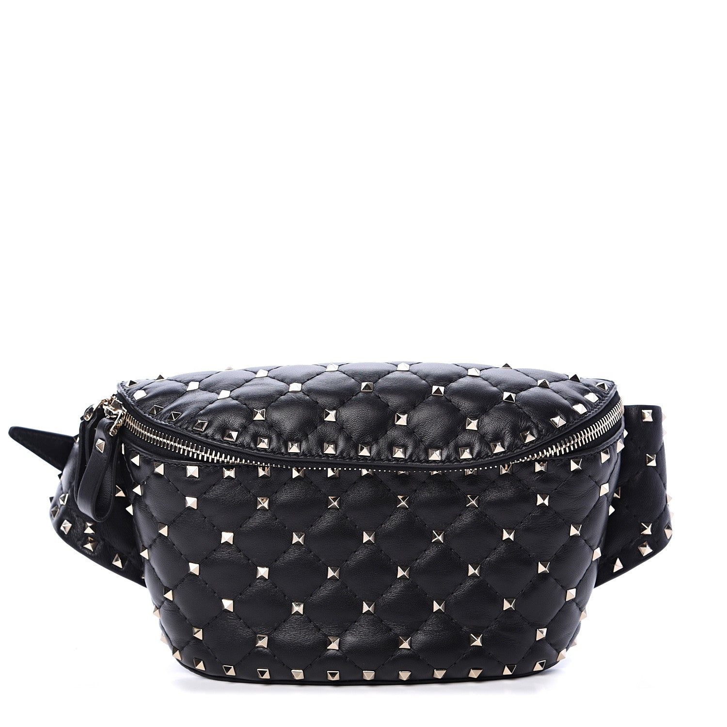 Valentino Garavani Lambskin Rockstud Spike Belt Bag 75 Black 1 of 8