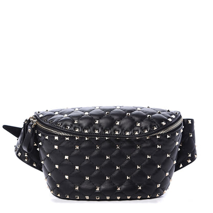Valentino Garavani Lambskin Rockstud Spike Belt Bag 75 Black 1 of 8