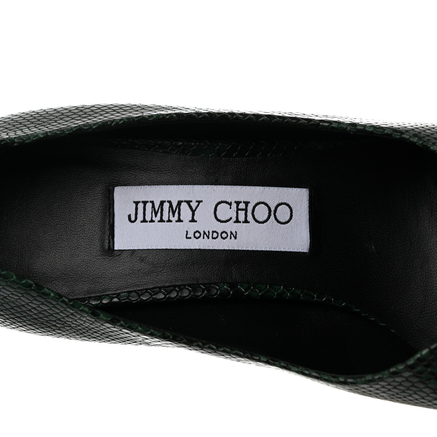Jimmy Choo Snake Printed Calfskin Marcella 85 Pumps 36.5 Dark Moss 6 of 8