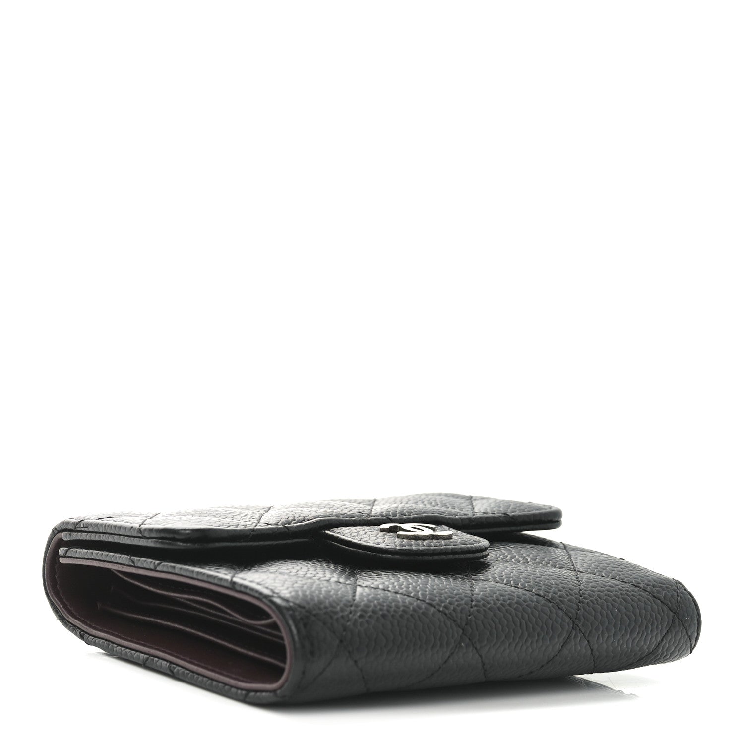 Chanel Caviar Quilted Compact Flap Wallet Black 4 of 9