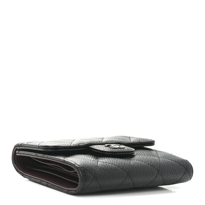 Chanel Caviar Quilted Compact Flap Wallet Black 4 of 9