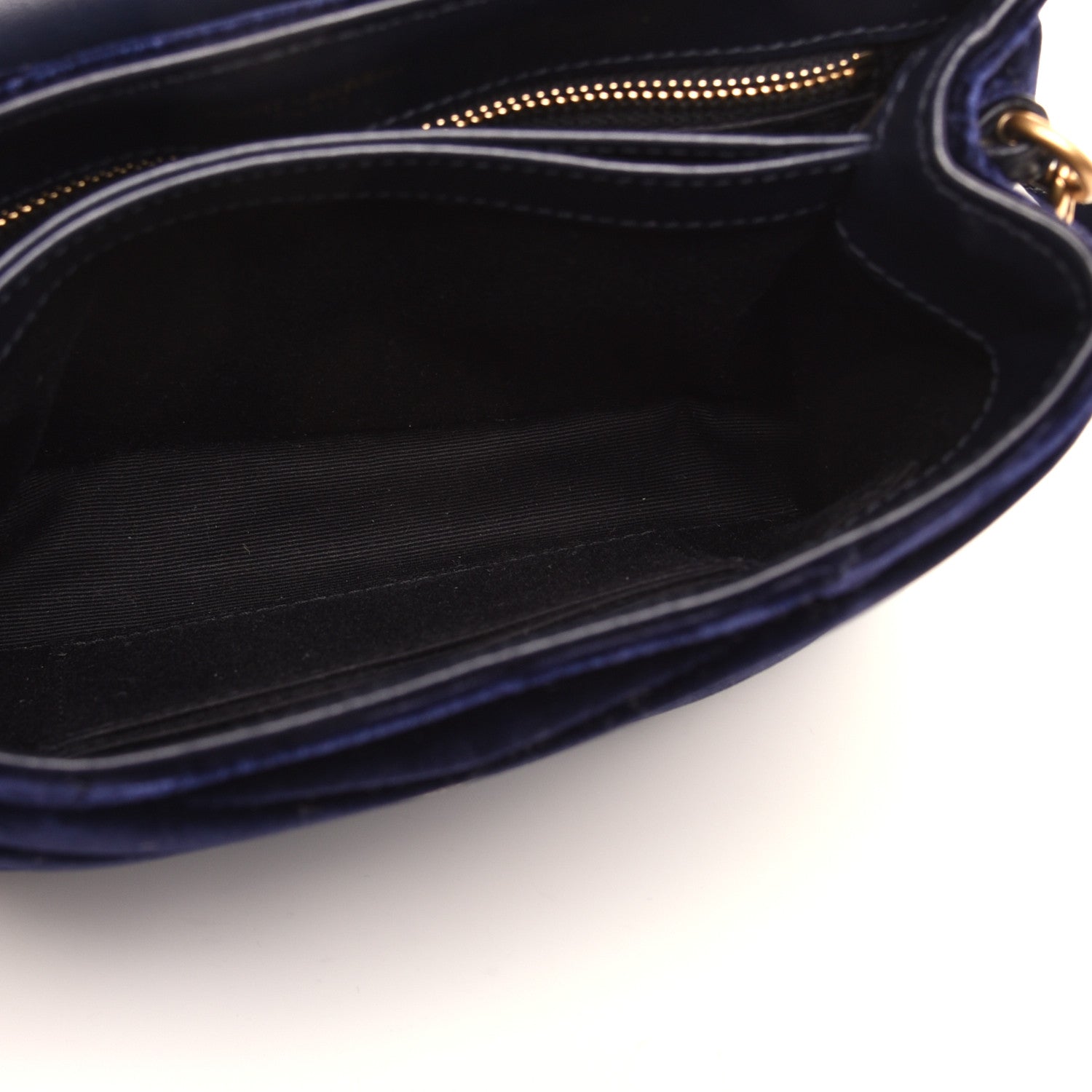 Saint Laurent Velvet Y Quilted Monogram Toy Loulou Crossbody Bag Navy 5 of 8