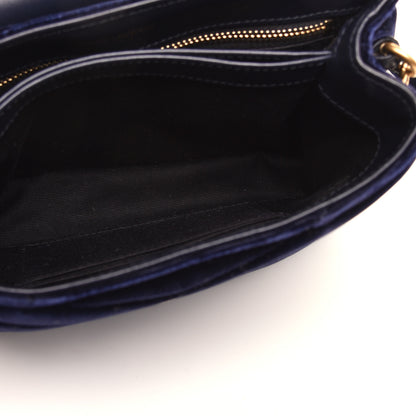 Saint Laurent Velvet Y Quilted Monogram Toy Loulou Crossbody Bag Navy 5 of 8