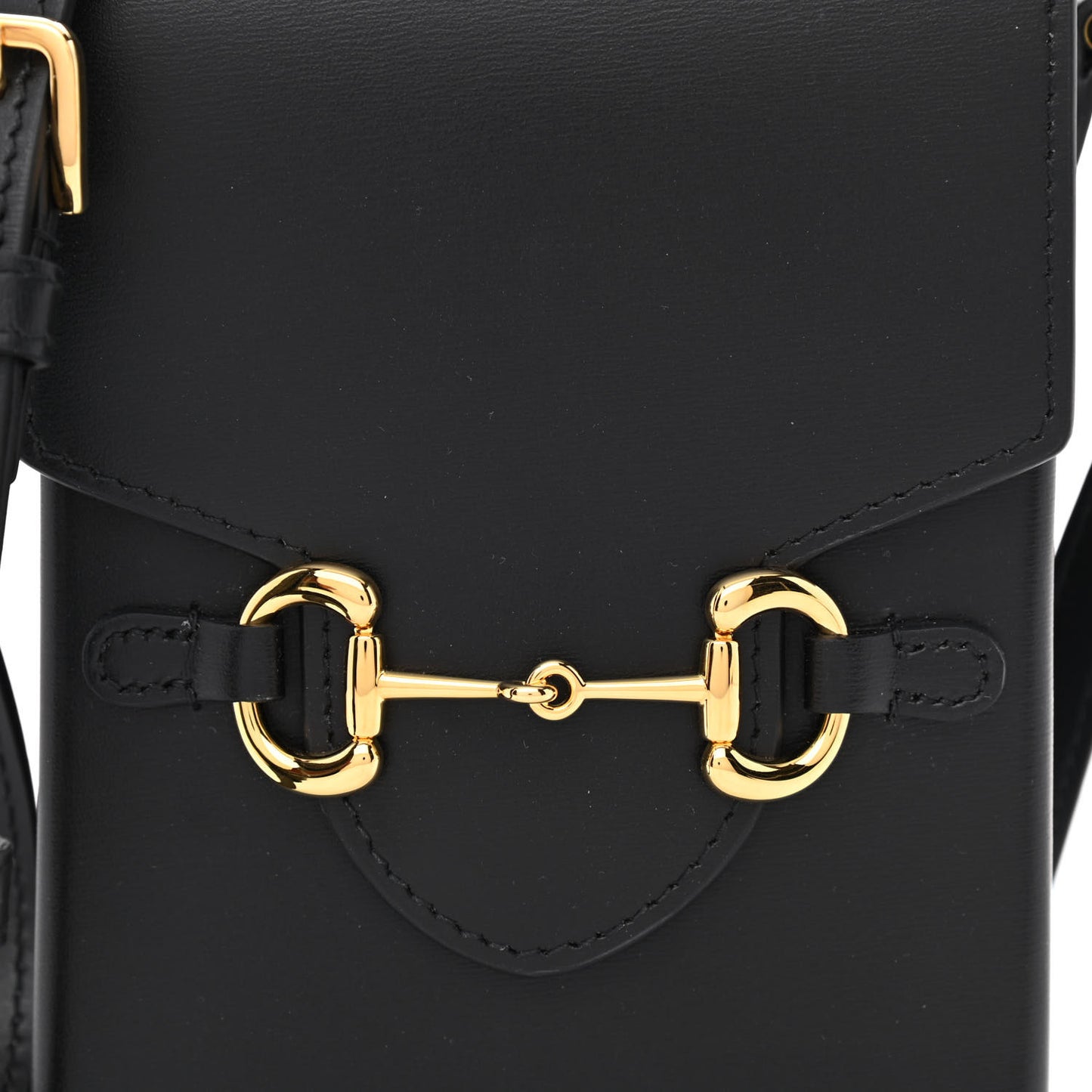 Boarded Plutone Calfskin Mini Horsebit 1955 Crossbody Bag Black