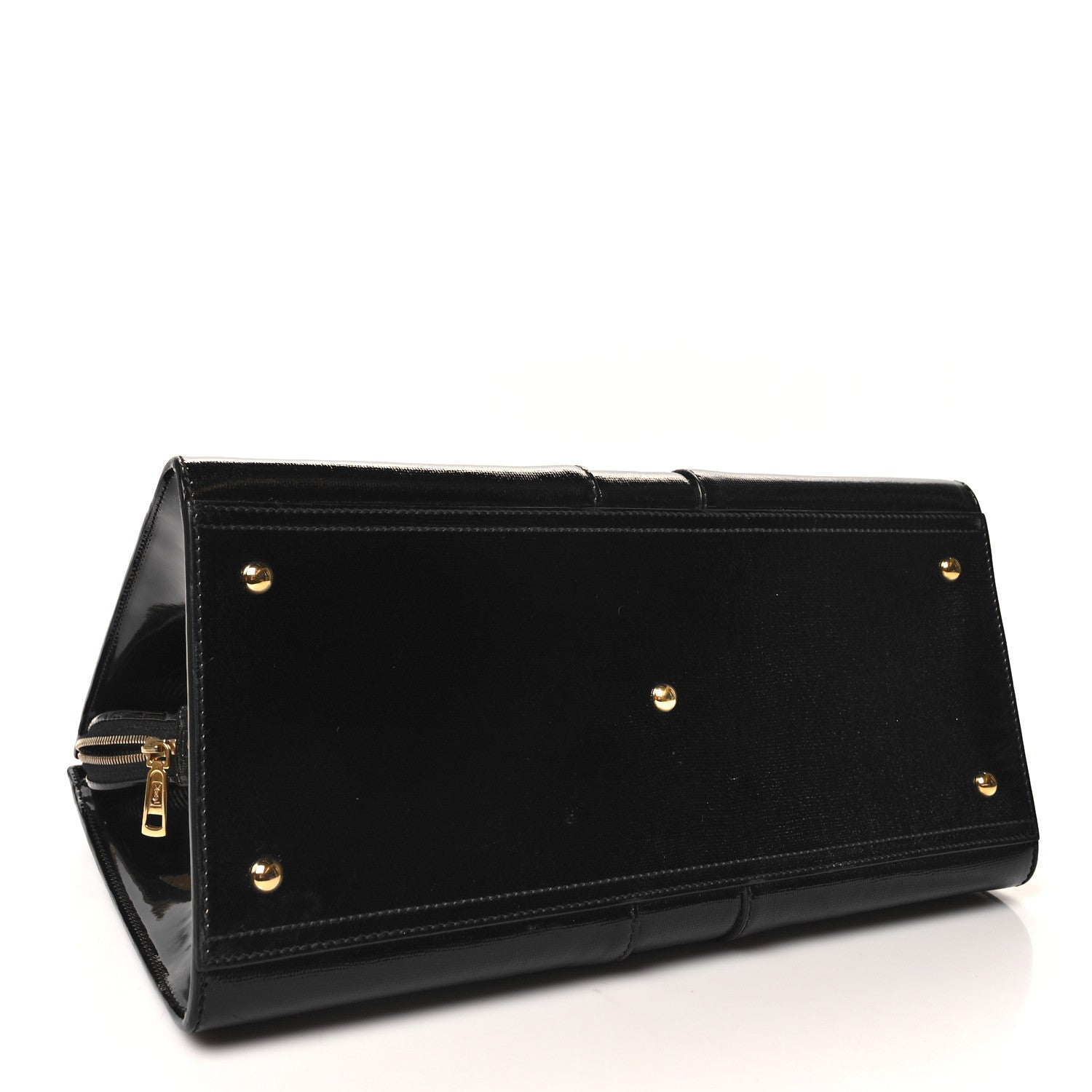 Saint Laurent Textured Patent Leather Large Cabas Chyc Black 4 of 11