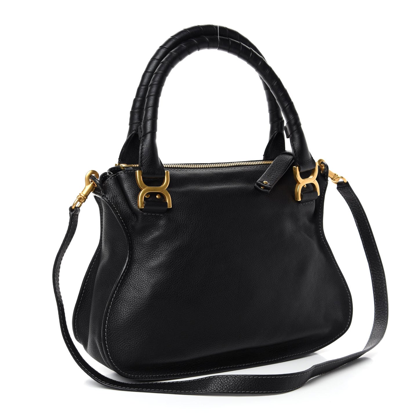 Calfskin Medium Marcie Satchel Black