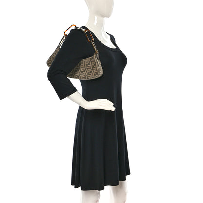 Fendi Chenille Vitello King Plexiglass FF O'Lock Swing Tortora Nuvola 2 of 9