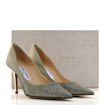 Jimmy Choo Lame Glitter Pointy Toe Romy 100 Pumps 36.5 Light Bronze 10 of 10