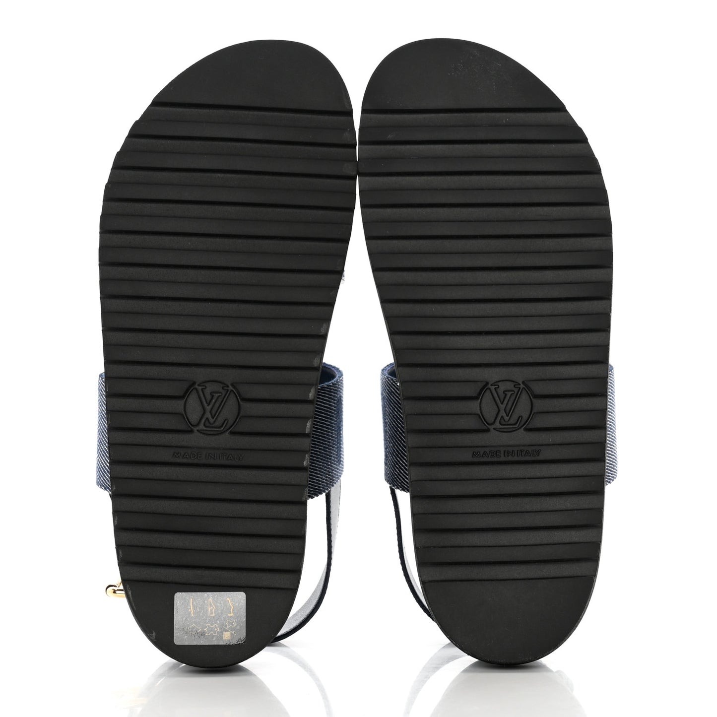 Monogram Denim Paseo Flat Comfort Sandals 39 Navy Blue