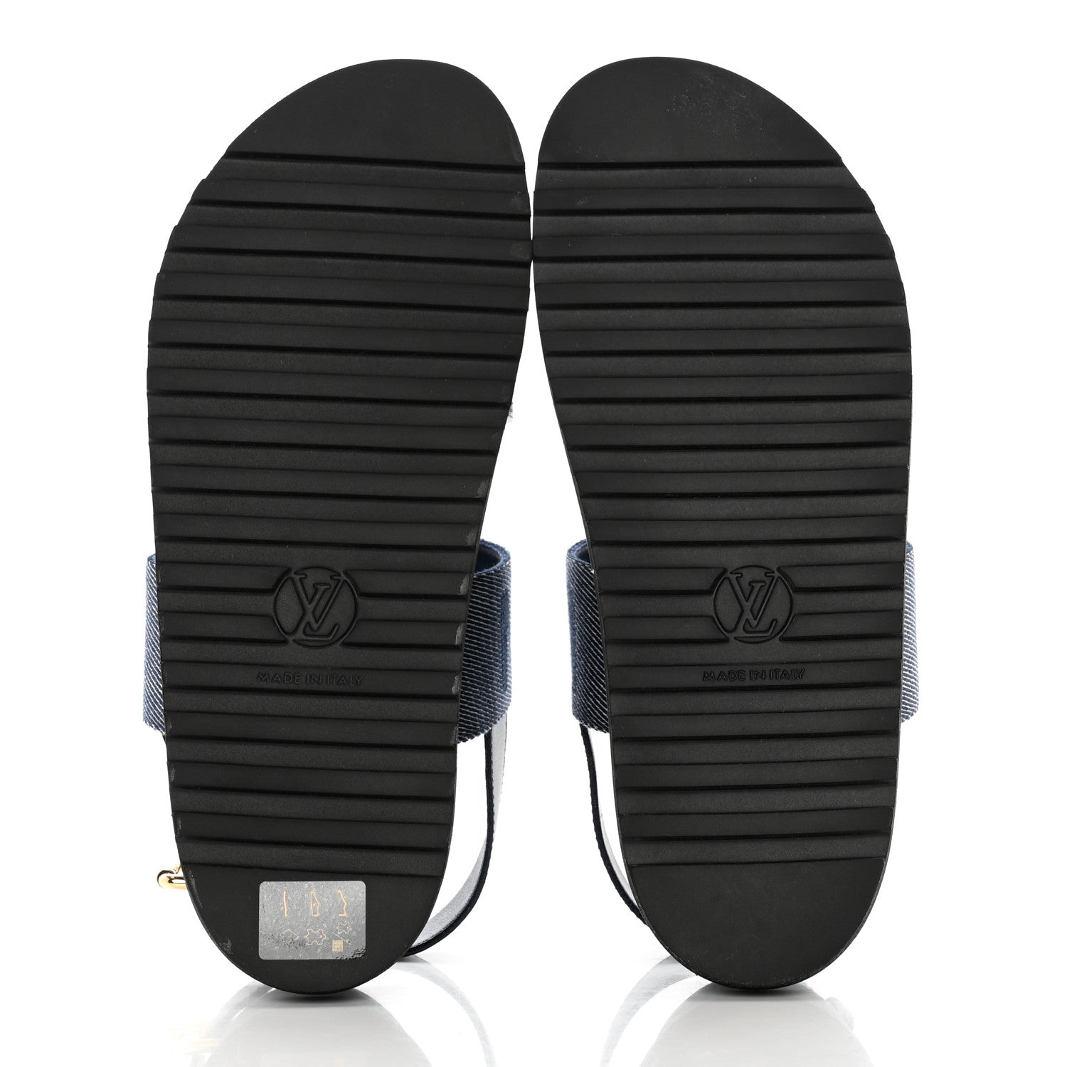 Louis Vuitton Monogram Denim Paseo Flat Comfort Sandals 39 Navy Blue 5 of 8