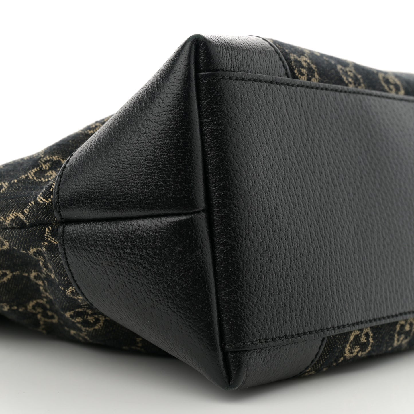 Jacquard Black Denim GG Monogram Medium Ophidia Shopping Tote Black Ivory