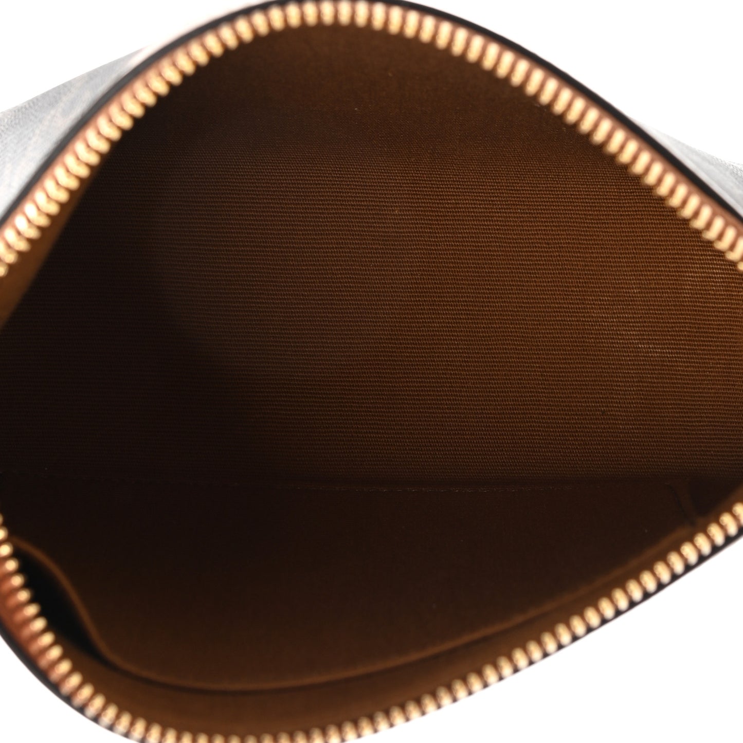 Triomphe Canvas Calfskin Small Zipped Pouch Tan