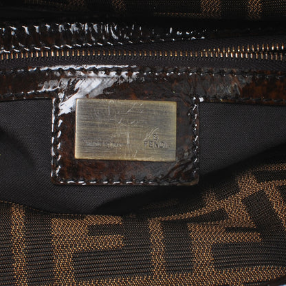 Fendi Zucca Patent Large Chef Shopper Tote Tobacco 6 of 9