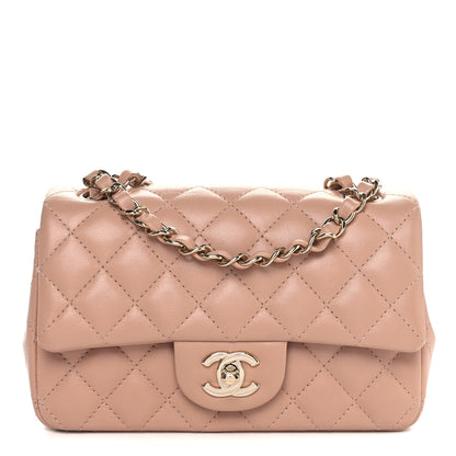 Chanel Lambskin Quilted Mini Rectangular Flap Beige 1 of 10