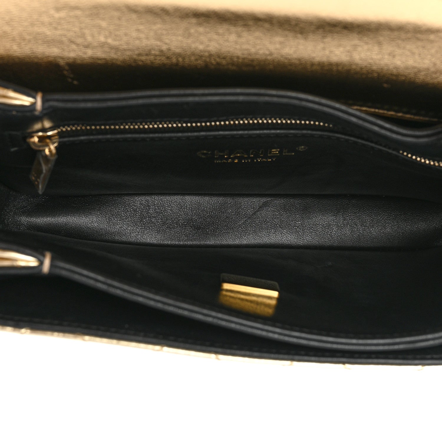 Chanel Hammered Metallic Calfskin Quilted Flap Gold 5 of 25