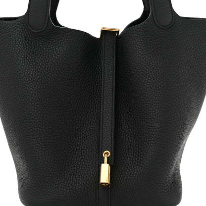 Hermes Taurillon Clemence Picotin Lock 22 MM Black 8 of 11