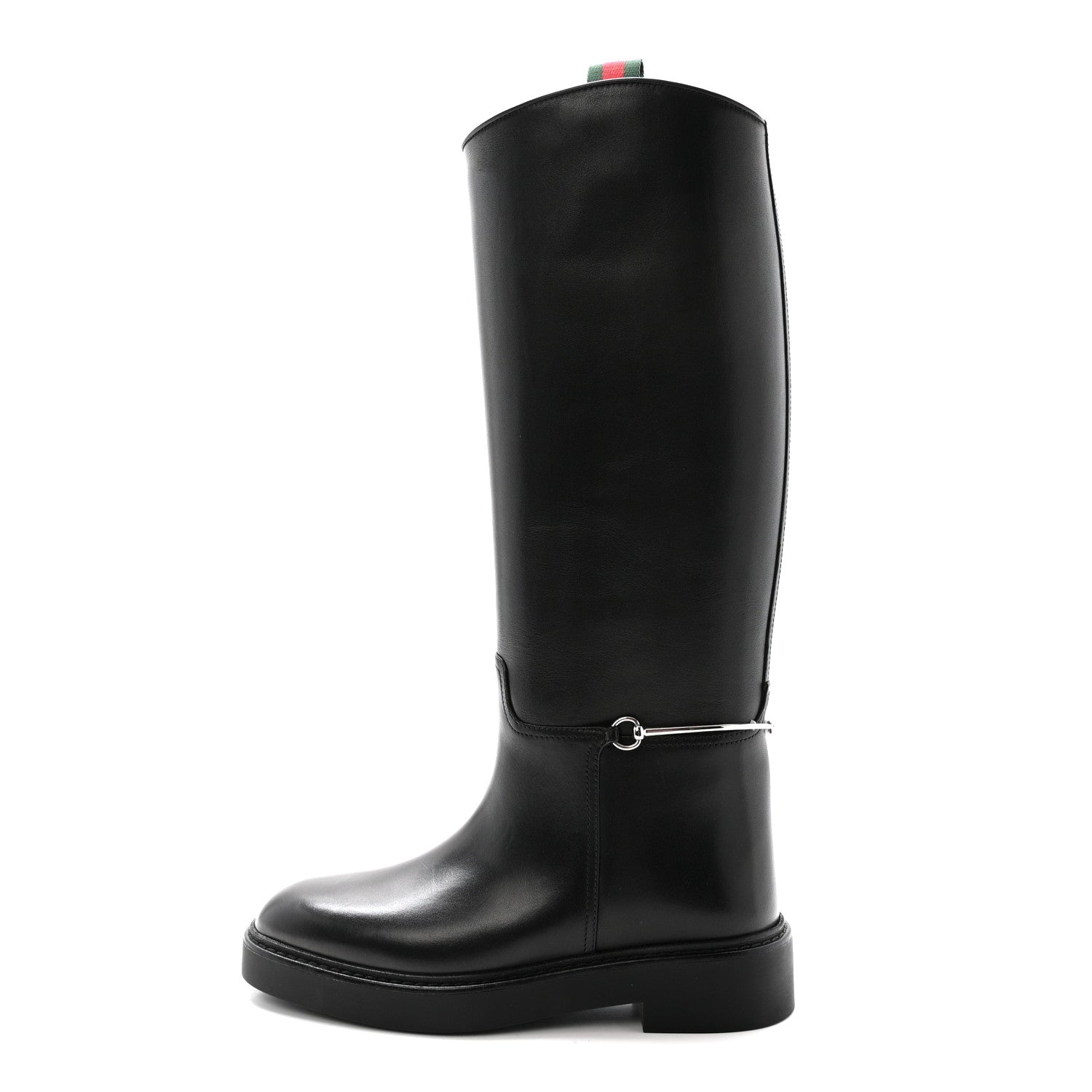 Gucci Marot Lux Michelangelo Slim Horsebit Riding Boots 37.5 Black 1 of 10