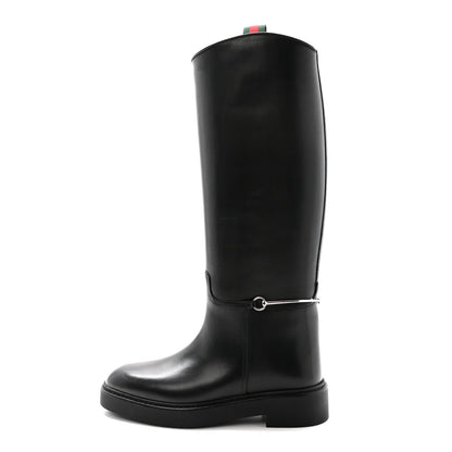 Gucci Marot Lux Michelangelo Slim Horsebit Riding Boots 37.5 Black 1 of 10