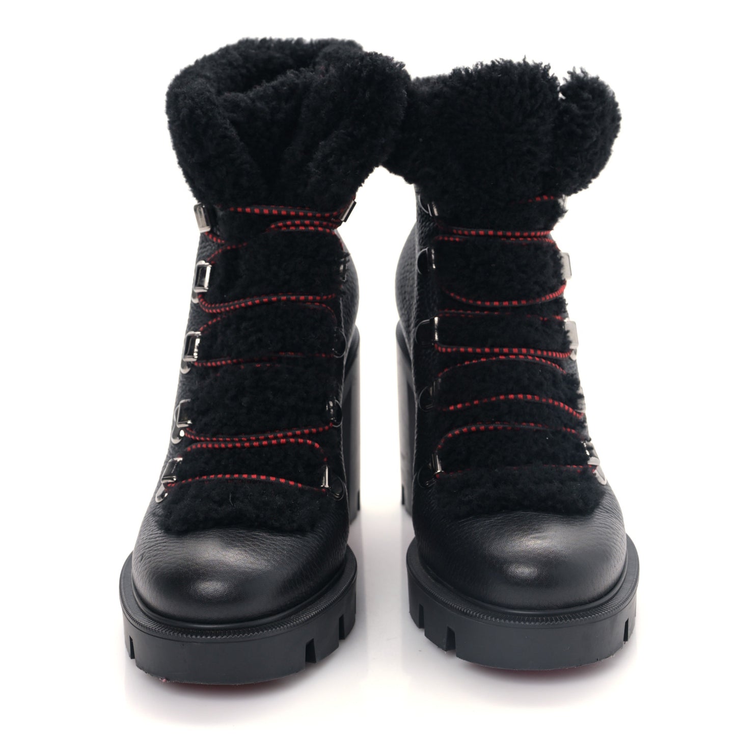 Grained Calfskin Shearling Edelvizir 70 Ankle Boots 37.5 Black