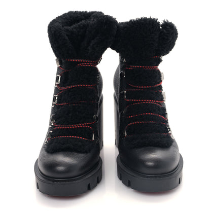 Christian Louboutin Grained Calfskin Shearling Edelvizir 70 Ankle Boots 37.5 Black 2 of 7