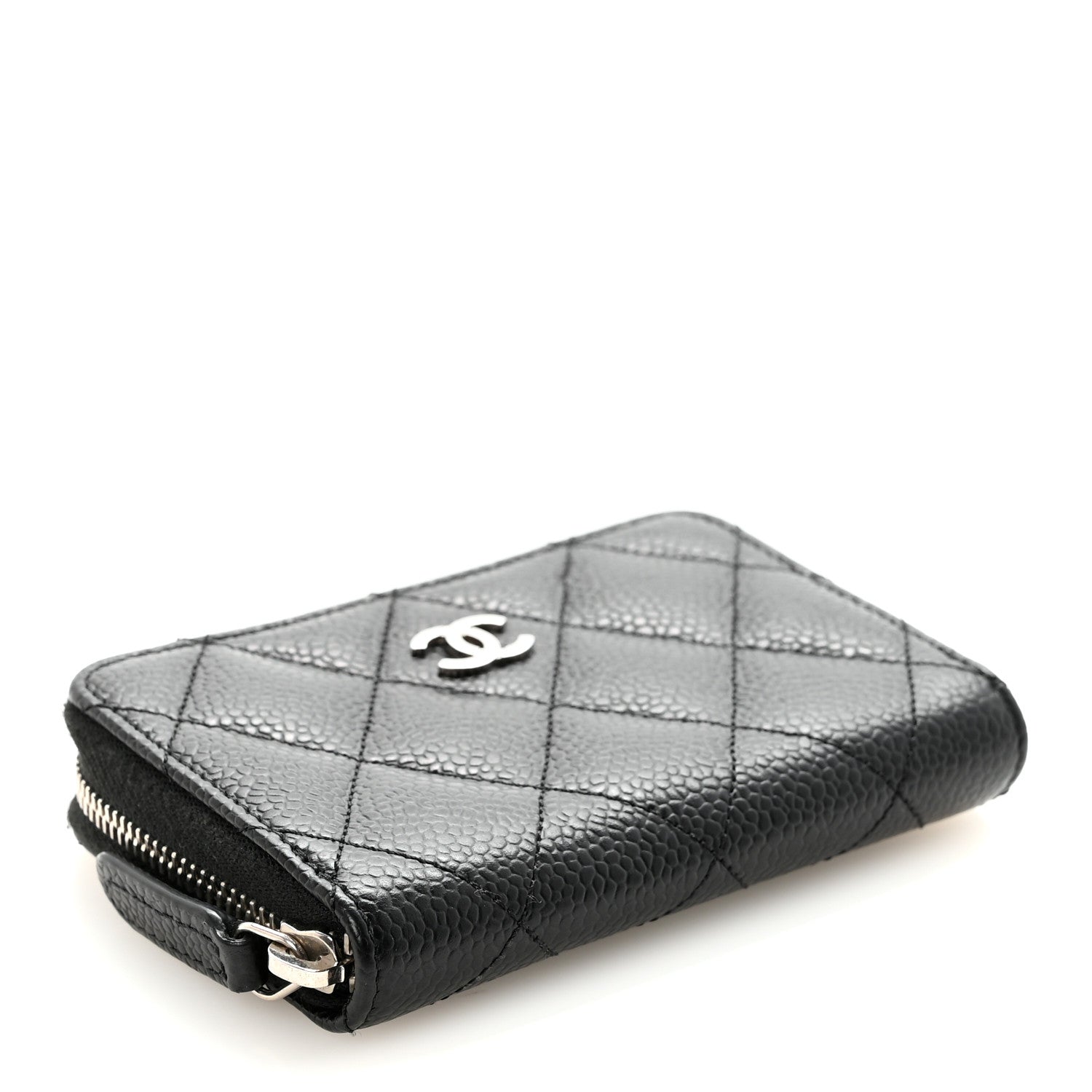 Chanel Caviar Quilted Zip Coin Purse Black 4 of 7