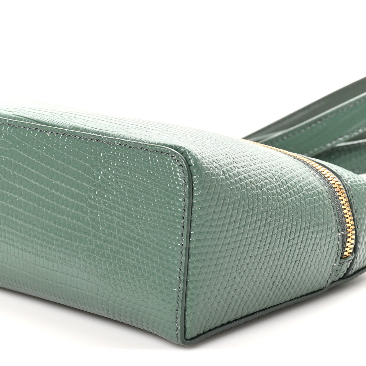 Loro Piana Lizard L19 Extra Pocket Pouch Green Lagoon Sun Gold 9 of 9