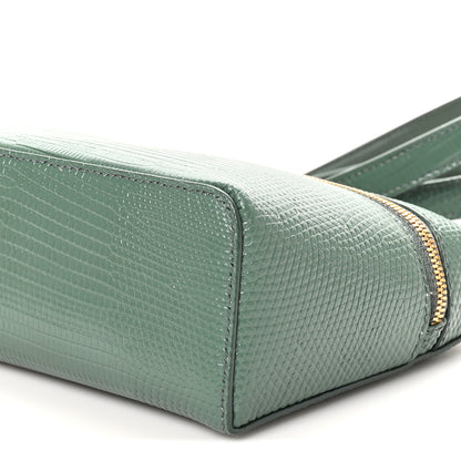 Loro Piana Lizard L19 Extra Pocket Pouch Green Lagoon Sun Gold 9 of 9