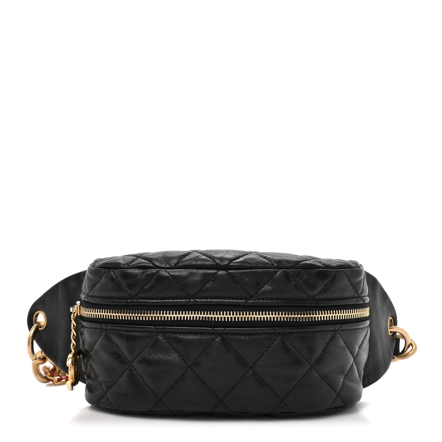 Chanel Lambskin Quilted Linked In Waist Bag Black 1 of 10